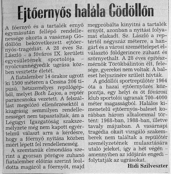 C172. Eje. baleset Godollo