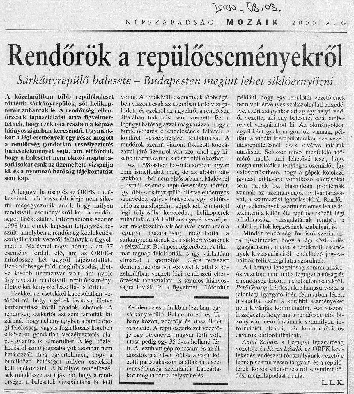 C324. Rendorok a repesemenyekrol